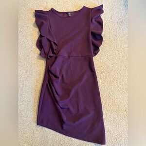 Elegant Purple Ruffle Dress